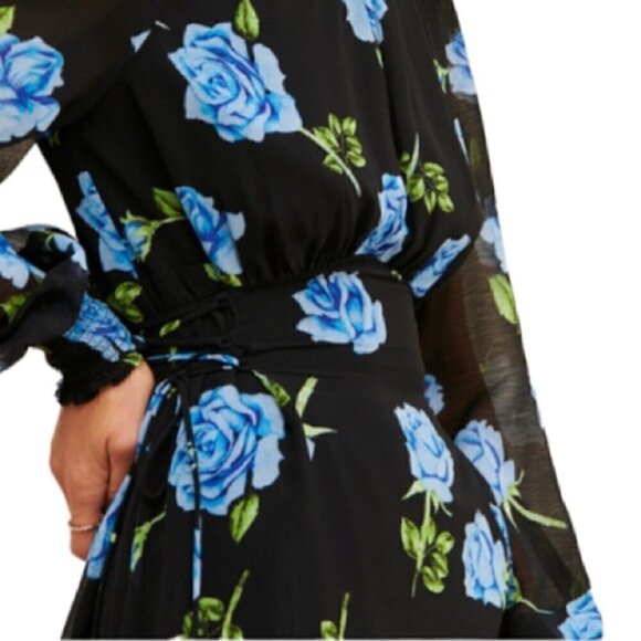 FREE People Samantha Lace Up Rose Print Mini Dress Size XSmall - Picture 8 of 16